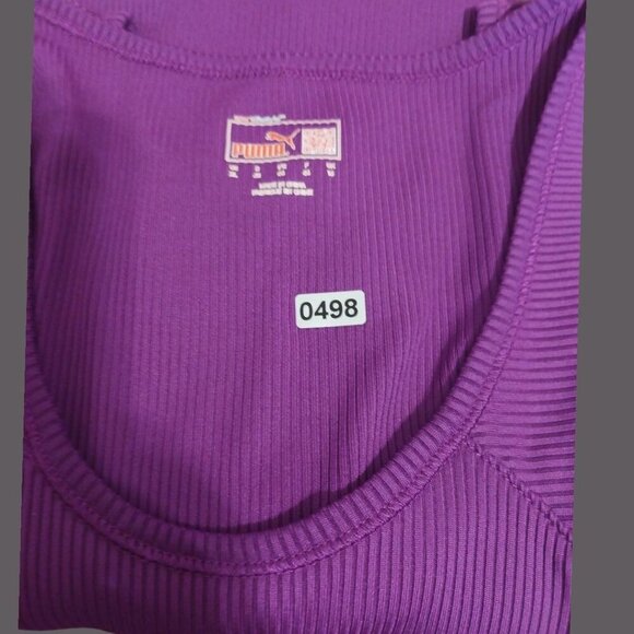 Puma Womens Purple Ribbed  Fitted DryCell Tank Top Purple Small - Picture 3 of 11